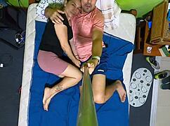 Testing the selfie stick and camera stability in a homemade setting