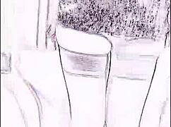 Liz Ashley strips naked, her blonde ass begging for relief.