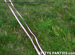 Petite Babe Flashes Panties Outdoors
