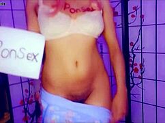 Horny ebony teen babe indulges in dirty masturbation in the dark