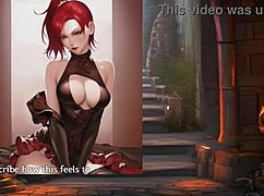Cherry's Detailed Jerk Off Instructions in Hentai Game Session One with Big Tits