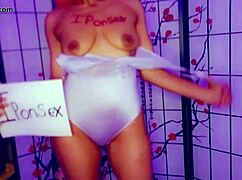 Horny ebony teen babe indulges in dirty masturbation in the dark