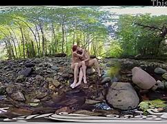 ana, molly, and belle kissing outdoors