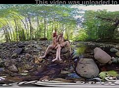 ana, molly, and belle kissing outdoors