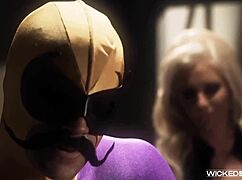 phoenix marie takes on captain america in this axel braun parody scene