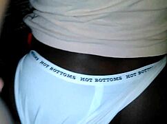 Chocolate booty bent over in doggystyle position