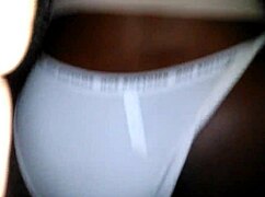 Chocolate booty bent over in doggystyle position