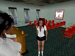 The teacher counsels the bad student with licking and fingering.