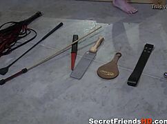 Busty Mistress Whips And Spanks Bound Submissive!