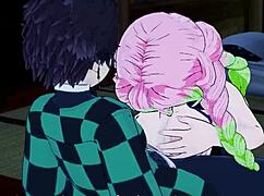 i watch tanjiro and mitsuri in kimetsu no yaiba hentai having sex blowjob handjob and cumshot uncensored