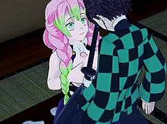 i watch tanjiro and mitsuri in kimetsu no yaiba hentai having sex blowjob handjob and cumshot uncensored