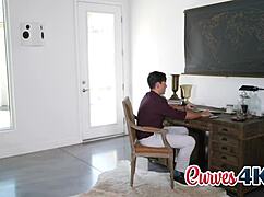 Hey, Sarah Banks is making her boss's dreams come true with that big cock! 😏