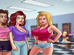 summertimesaga hot bathroom bang with group blowjob action e4 13 😈🚿