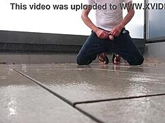 Masturbating Wet in the Rain on Balcony!