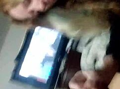 Amateur redhead performs hand job on client