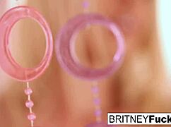 hot blonde bombshell britney plays with that vibrator solo