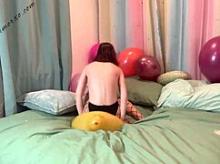 I can’t get enough of popping this Tuftex balloon