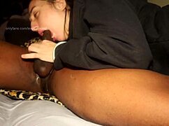 Sloppy Teen Deepthroats Big Black Cock For Cumshot!