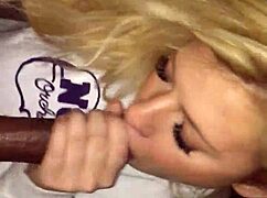 Eating Dick in Interracial Encounter