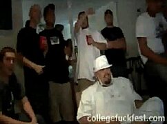 College men host house party with sex shows featuring natural tits sucking blowjobs doggystyle and bent over positions