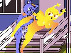 Gumball engages in deepthroat sucking with penny in comic cartoon