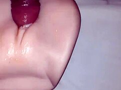 amateur girl kisses and plays with her two favorite toys all alone