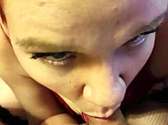 Redhead Wife Performs Sloppy Blowjob