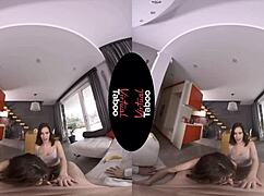 Shaved Brunette Gives POV Blowjob and Handjob in Hardcore Taboo Scene