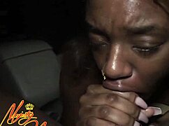 amateur black babe rides cock in doggystyle and cowgirl positions in the backseat