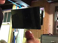 wife gives amateur handjob at home