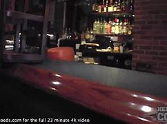 hot club girl masturbating in the dj booth of a club before opening