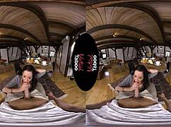 Brunette performs blowjob and handjob in POV, squirting in taboo hardcore