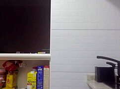 Latina Teen Washes Dishes and Prepares Dinner