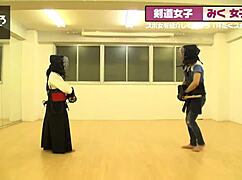 busty kendo college girl takes double creampie in sweaty session
