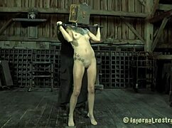 beautiful brunette babe slowly strips naked for fun masturbation with toys and bdsm