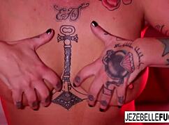 jezebelle bond spits on her pussy during solo masturbation