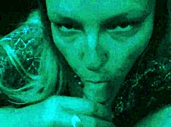 Storm passionately deepthroats her husband's big cock