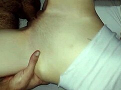 Skinny Tattooed Teen Wife and Boyfriend in Homemade Creampie Scene with Pink Pussy and Tits