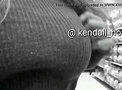 Public breasts are flaunted by a curvy latina