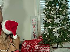 Teacher Bent Over by Santa Dad After Party, Big Cock Fucking Her Ass to Orgasm