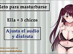 spanish joi challenge with her and three guys in amateur group