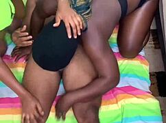 Jamaican babe visits sister, hooks up with husband in full 3some video 😏