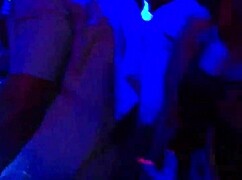 Girl rides Ciroc bottle and licks pussy on stage!