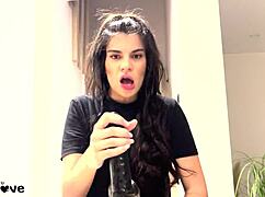 Teen Sucks Big Black Dildo With Intense Dirty Talk