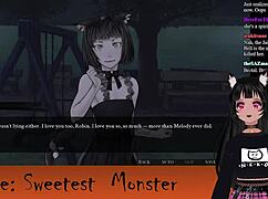 vtuber lewdneko plays sweetest monster part 4 with small tits and creampie