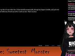 vtuber lewdneko plays sweetest monster part 4 with small tits and creampie