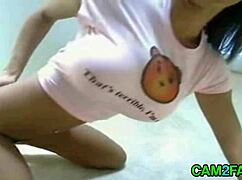 Amateur Webcam Striptease with Clothes Ripped Off