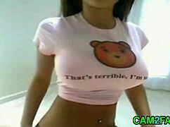 Amateur Webcam Striptease with Clothes Ripped Off