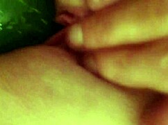 Masturbation Session with Cucumber in Explicit Detail