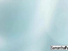 Blonde Samantha Saint Teases With Nude Ass And Pussy Masturbation